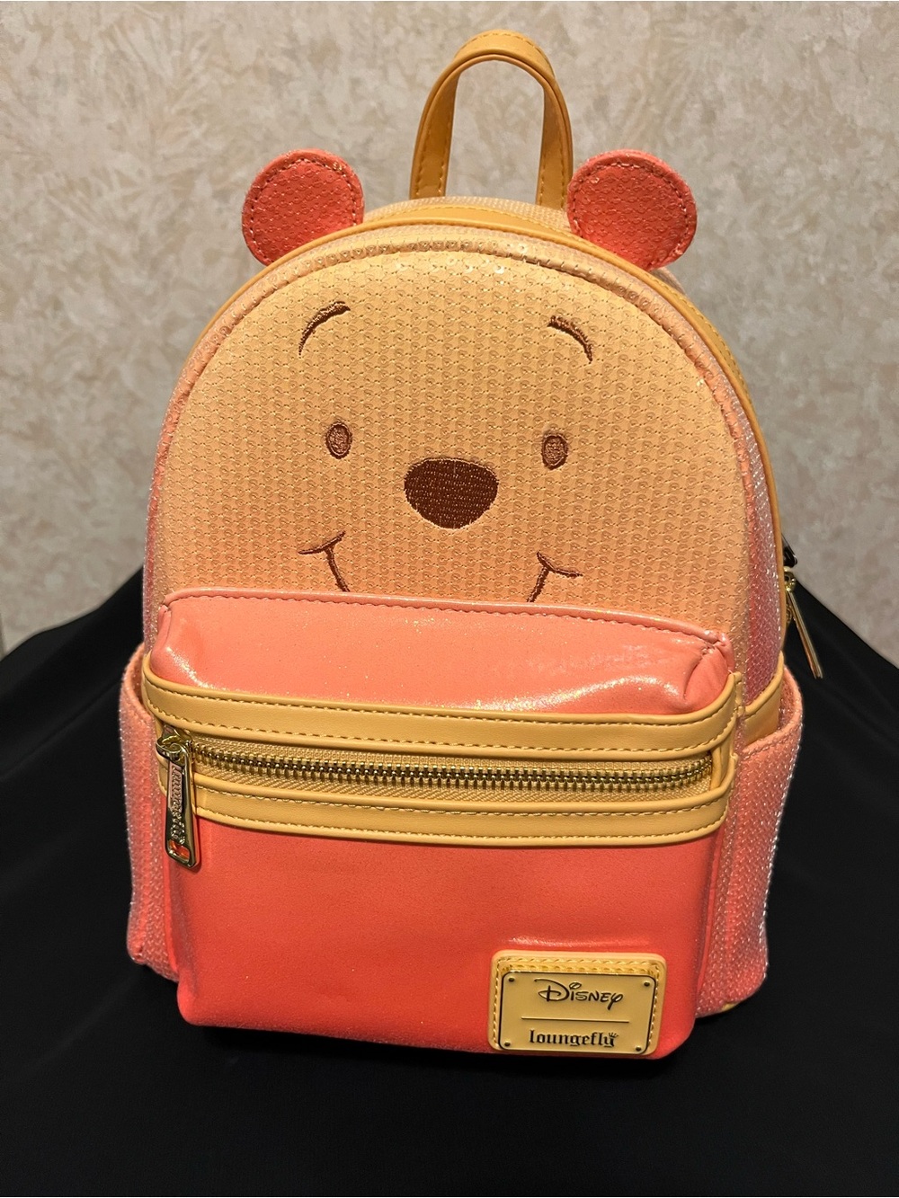 Loungefly Winnie the Pooh Coral and Yellow Mini Backpack